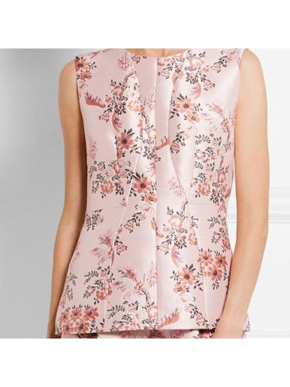 𝅺stella McCartney Blush Floral Crepe Peplum Top